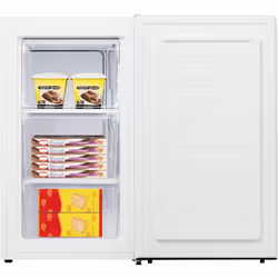 Fridgemaster MUZ4860E Freestanding Undercounter Freezer, 61Litres, 4 Star Freezer Rating, 48cm width, E Rated in White