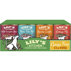 Lily's Kitchen Natural Adult Wet Dog Food Tins Grain-Free Recipe Variety Pack 12x400g