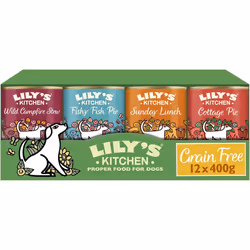 Lily's Kitchen Natural Adult Wet Dog Food Tins Grain-Free Recipe Variety Pack 12x400g