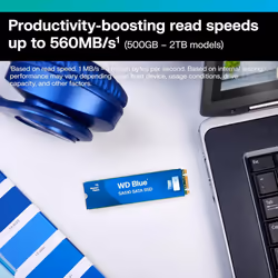 WD Blue SA510 250GB M.2, SATA SSD, up to 555 MB/s, Includes Acronis True Image for Western Digital, Disk & Cloning Migration