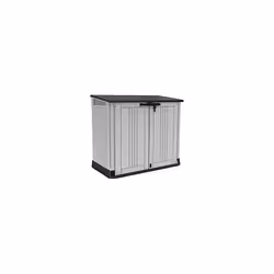 Store It Out Nova Outdoor Garden Furniture Storage Shed Light Grey with Dark Grey Lid Fade Free All Weather Resistant Safe an ...