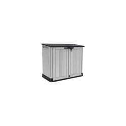 Store It Out Nova Outdoor Garden Furniture Storage Shed Light Grey with Dark Grey Lid Fade Free All Weather Resistant Safe and Secure Zero Maintenance