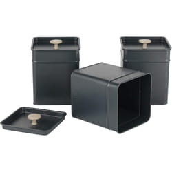 Salter BW12459EU7 Marino 3-Piece Kitchen Canister Set Tea, Coffee, Sugar Tins, Long-Lasting Freshness, Powder-Coated Finish