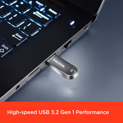 SanDisk 128GB Ultra Luxe USB Flash Drive, USB 3.2 Gen 1 + USB 3.0 capable up to 400 MB/s read speed