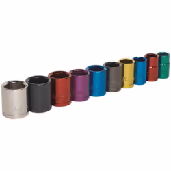 Sealey Ak285 Multi-Coloured Socket Set 10Pc 3/8Sq Drive 6Pt Walldrive Metric