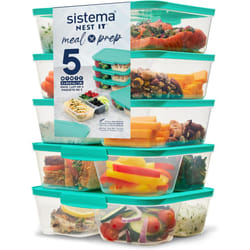 Sistema NEST IT Meal Prep Containers | 1.9 L | Airtight Food Storage Containers with Compartments & Lids 5 Count