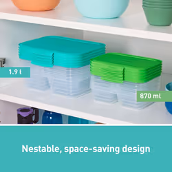 Sistema NEST IT Meal Prep Containers | 1.9 L | Airtight Food Storage Containers with Compartments & Lids 5 Count