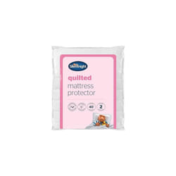 Silentnight Quilted Mattress Protector Premium Luxury Soft Cosy Mattress Cover Protector Pad w/ Extra Deep Fit Elasticated Straps Hypoallergenic Super