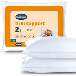 Silentnight Firm Support Pillow Pack of 2 - Side Sleeper Pillows for Sleeping Neck Back Orthopaedic Pain White, packaging may vary