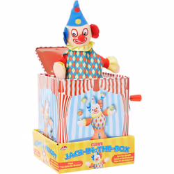 Tobar Clown Jack in the Box Traditional Tin Toy, Assorted Colour