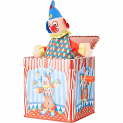 Tobar Clown Jack in the Box Traditional Tin Toy, Assorted Colour