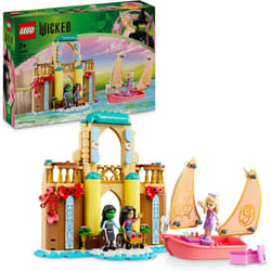 LEGO Wicked Glinda, Elphaba & Nessarose at Shiz University Building Set with Sailing Boat Toy and 3 Mini-Doll Figures, Movie Gift for 7 Plus Year