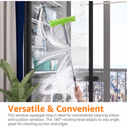 Amazon Basics Extendable Window Squeegee with 180Â° Rotating Head and telescopic Pole 26''-38''(66cm-96.5cm)