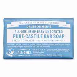 Pure-Castile Bar Soap - Baby Unscented, 5oz. Bars (Pack of 3)
