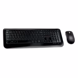 Microsoft 850, Full-size (100%), Wireless, RF Wireless, QWERTY, Black, Mouse included