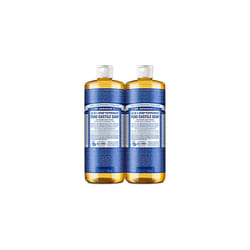 Dr. Bronner s - Pure-Castile Liquid Soap Peppermint  32 ounce  2-Pack - Made with Organic Oils  18-in-1 Uses: Face  Body  Hair  Laundry  Pets and Dish