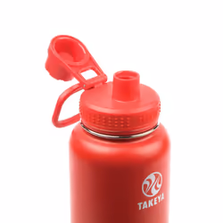 Takeya Actives Insulated Stainless Steel Water Bottle with Spout Lid, 40 Ounce, Watermelon