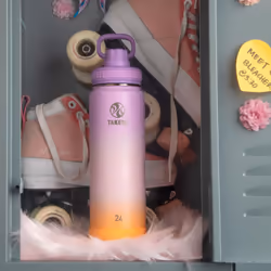 Takeya Actives 24 oz Vacuum Insulated Stainless Steel Water Bottle with Spout Lid  Premium Quality  Ombre Golden Hour