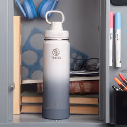 Takeya Actives 24 oz Vacuum Insulated Stainless Steel Water Bottle with Spout Lid  Premium Quality  Ombre Morning Mist