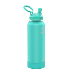 Takeya Actives Insulated Stainless Steel Water Bottle with Straw Lid  40 Ounce  Teal