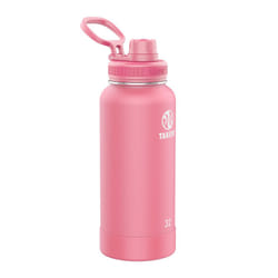 Takeya Actives 32 oz Vacuum Insulated Stainless Steel Water Bottle with Spout Lid  Premium Quality  Pink Mimosa