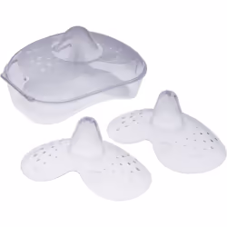MAM Nipple Shields Size 1 (Pack of 2), Breast Shields with Sterilisable Travel Case, Breast Protectors to Support and Enhance ...