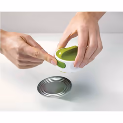 Can-Do Compact Can Opener, Tin Opener with automatic grip, White/Green, 36