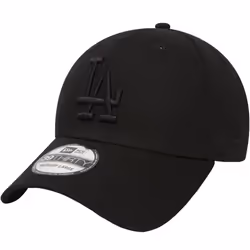 New Era LA Dodgers Essentials 39THIRTY Stretch Fit Baseball Cap Hat - All Black - M/L, All Black