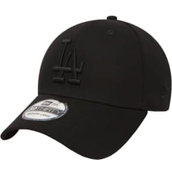 New Era LA Dodgers Essentials 39THIRTY Stretch Fit Baseball Cap Hat - All Black - M/L, All Black