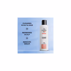 Nioxin System 3 Cleanser Shampoo for Color Treated Hair with Light Thinning  10.1 oz