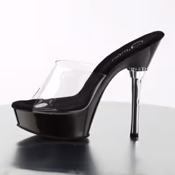 Pleaser Shoes Allure-601 Sandals Female Black, Transparent