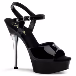 Pleaser Shoes Allure-609, Sandals, Female, Adult, Black, Stilettos, 14 cm