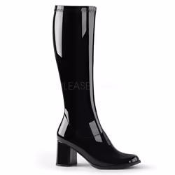 Pleaser Shoes Gogo-300, Boots, Female, Adult, Gold, Block heel, 7.6 cm