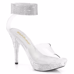 Pleaser Shoes Elegant-442, Sandals, Female, Adult, Transparent, 11.4 cm, Fashion
