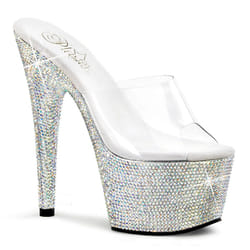 Pleaser Shoes Bejeweled-701DM Female Silver, Transparent
