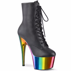 Pleaser Shoes Adore-1020RC, Boots, Female, Adult, Black, Lace-up closure, 17.8 cm