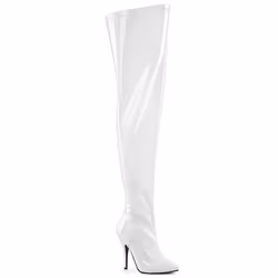 Pleaser Shoes Seduce-3000WC, Boots, Female, Adult, White, Stilettos, 12.7 cm
