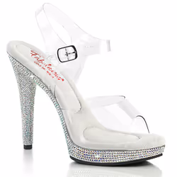 Pleaser Shoes Glory-508DM, Sandals, Female, Adult, Silver, Transparent, 12.3 cm, Fashion