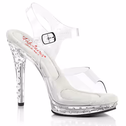 Pleaser Shoes Glory-508SDT, Sandals, Female, Adult, Transparent, 12.3 cm, Fashion