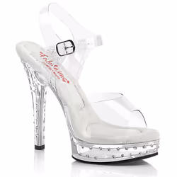 Pleaser Shoes Majesty-508SDT, Sandals, Female, Adult, Transparent, 13.2 cm, Fashion