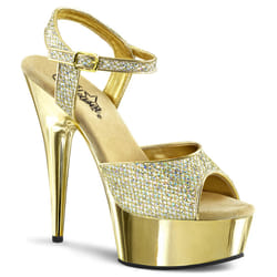 Pleaser Shoes Delight-609G Sandals Female Gold