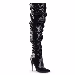 Pleaser Shoes Courtly-3011, Boots, Female, Adult, Black, 12.7 cm