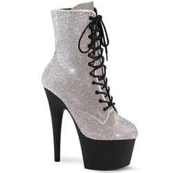 Pleaser Shoes Adore-1020RS Female Black, Silver