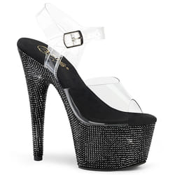 Pleaser Shoes Bejeweled-708DM Sandals Female Silver, Transparent