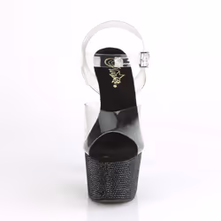 Pleaser Shoes Bejeweled-708DM Sandals Female Silver, Transparent