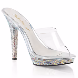 Pleaser Shoes Lip-101DM, Female, Adult, Silver, Transparent, 12.7 cm, Fashion