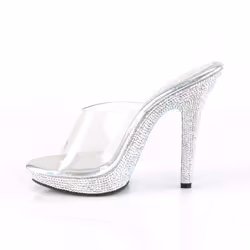 Pleaser Shoes Lip-101DM Female Silver, Transparent