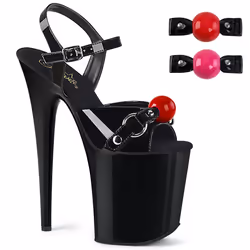 Pleaser Shoes Flamingo-809GB, Sandals, Female, Adult, Black, 20 cm, Fashion
