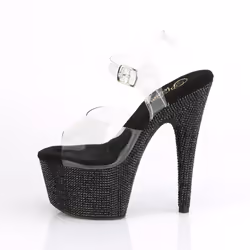 Pleaser Shoes Bejeweled-708DM Sandals Female Red, Transparent