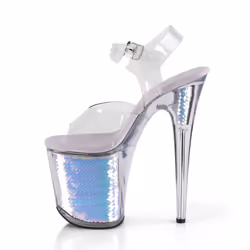 Pleaser Shoes Flamingo-808MC Sandals Female Pink, Transparent